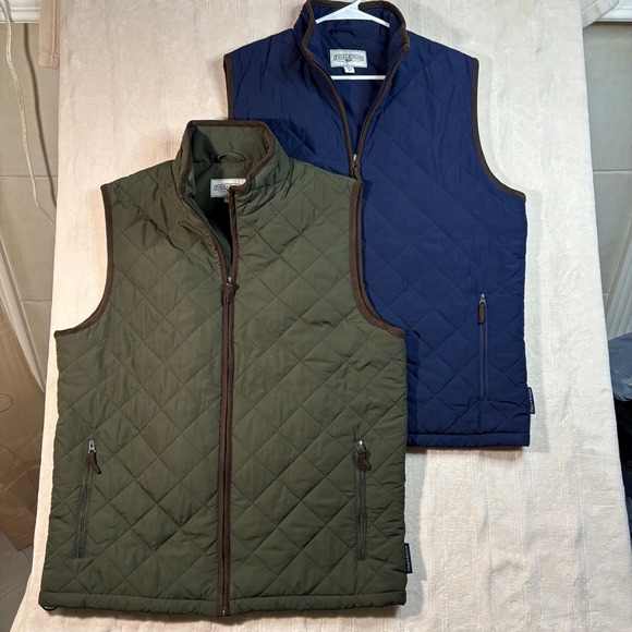Field & Stream Mens Vest Quilted Full Zip Puffer Sleeveless Jacket Green & Blue - Picture 1 of 10